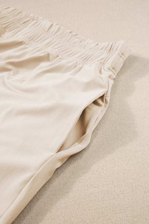 Raw Hem Loose Tee and Wide Leg Pants Set